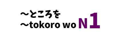 【N1】～ところを /～tokoro wo